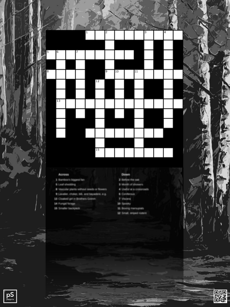 In the Woods Crossword Puzzle For E Ink Tablets